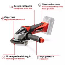 SMERIGLIATRICE ANGOLARE A BATTERIA TE-AG 18Li EINHELL