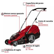 TAGLIAERBA A BATTERIA GE-CM 36/43 Li M - 3413246 EINHELL