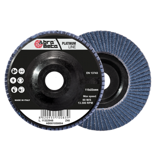 DISCO LAMELLARE BILAMELLA ZIRCONIO D.115 GR.40 SP/FIBRA ABRABETA